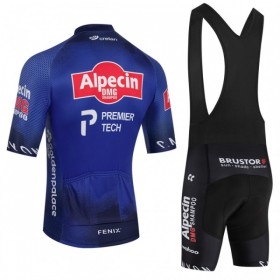 Completo Maglia + Pantaloncino con bretelle 2026 Alpecin Premier Tech Manica Corta Blu