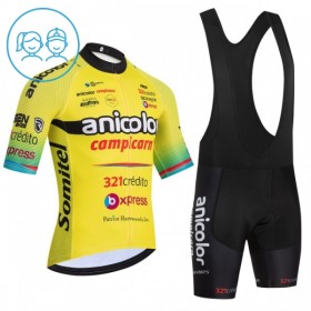 Completo Maglia + Pantaloncino con bretelle 2026 Anicolor Campicarn Manica Corta Giallo Bambini