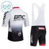 Completo Maglia + Pantaloncino con bretelle 2026 BMC Switzerland Manica Corta Bianco Bambini