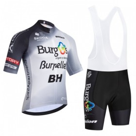 Completo Maglia + Pantaloncino con bretelle 2026 Burgos Burpellet BH Manica Corta Bianco