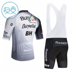 Completo Maglia + Pantaloncino con bretelle 2026 Burgos Burpellet BH Manica Corta Bianco Bambini
