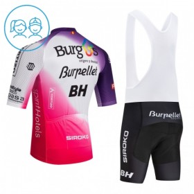 Completo Maglia + Pantaloncino con bretelle 2026 Burgos Burpellet BH Manica Corta Rosso Bambini