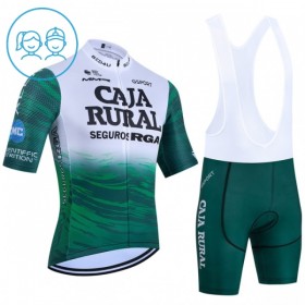 Completo Maglia + Pantaloncino con bretelle 2026 Caja Rural Seguros RGA Manica Corta Verde Bambini