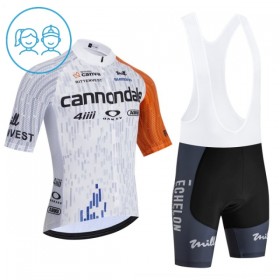 Completo Maglia + Pantaloncino con bretelle 2026 Cannondale Manica Corta Bianco Bambini
