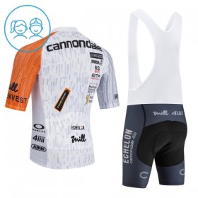 Completo Maglia + Pantaloncino con bretelle 2026 Cannondale Manica Corta Bianco Bambini