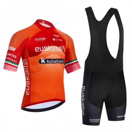 Completo Maglia + Pantaloncino con bretelle 2026 Euskaltel Euskadi Manica Corta Arancia Completo Maglia + Pantaloncino con bretelle 2026 Euskaltel Euskadi Manica Corta Arancia