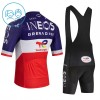 Completo Maglia + Pantaloncino con bretelle 2026 INEOS Grenadiers France Champion Manica Corta Blu Bambini