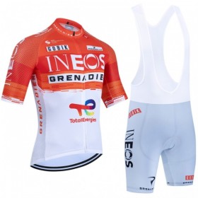 Completo Maglia + Pantaloncino con bretelle 2026 INEOS Grenadiers Manica Corta Rosso