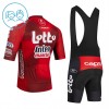 Completo Maglia + Pantaloncino con bretelle 2026 Lotto Intermarche Manica Corta Rosso Bambini