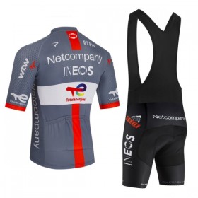 Completo Maglia + Pantaloncino con bretelle 2026 Netcompany Ineos Gray Manica Corta