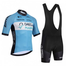 Completo Maglia + Pantaloncino con bretelle 2026 Omega Pharma Manica Corta Blu