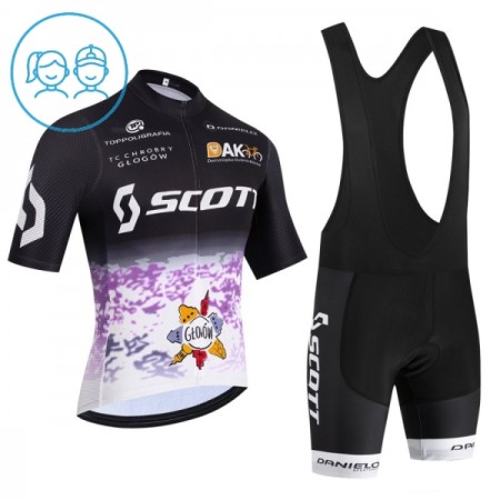 Completo Maglia + Pantaloncino con bretelle 2026 Scott Manica Corta Nero Bambini