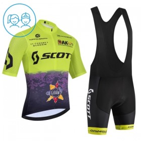 Completo Maglia + Pantaloncino con bretelle 2026 Scott Manica Corta Verde Bambini