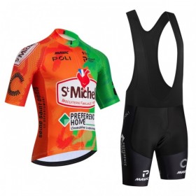 Completo Maglia + Pantaloncino con bretelle 2026 St Michel Manica Corta Arancia