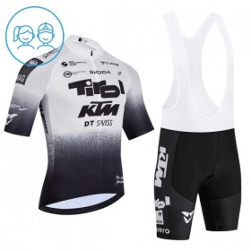 Completo Maglia + Pantaloncino con bretelle 2026 Tirol KTM Manica Corta Bianco Bambini