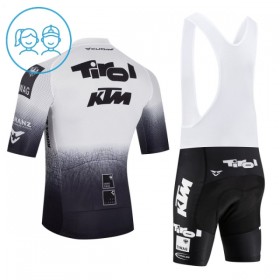 Completo Maglia + Pantaloncino con bretelle 2026 Tirol KTM Manica Corta Bianco Bambini