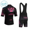 Completo Maglia + Pantaloncino con bretelle 2026 UAE TEAM EMIRATES XRG Manica Corta Rosa Bambini