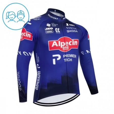 Maglia 2026 Alpecin Premier Tech Manica Lunga Blu Bambini Maglia 2026 Alpecin Premier Tech Manica Lunga Blu Bambini