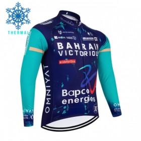 Maglia 2026 Bahrain Victorious Manica Lunga Winter Invernale Blu