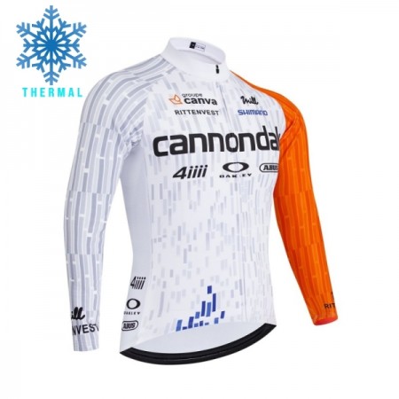 Maglia 2026 Cannondale Manica Lunga Winter Invernale Bianco Maglia 2026 Cannondale Manica Lunga Winter Invernale Bianco