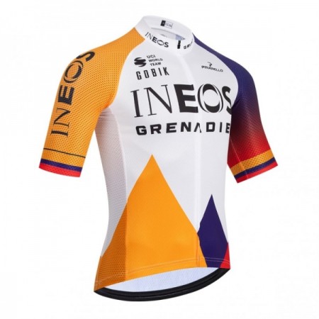 Maglia 2026 INEOS Grenadiers Colombia Champion Manica Corta Bianco Maglia 2026 INEOS Grenadiers Colombia Champion Manica Corta Bianco