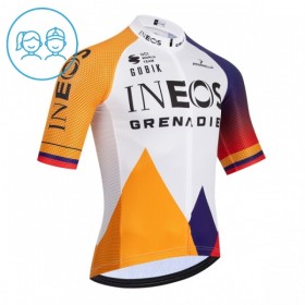 Maglia 2026 INEOS Grenadiers Colombia Champion Manica Corta Bianco Bambini