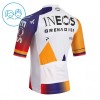 Maglia 2026 INEOS Grenadiers Colombia Champion Manica Corta Bianco Bambini