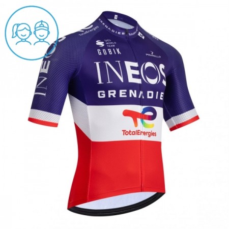 Maglia 2026 INEOS Grenadiers France Champion Manica Corta Blu Bambini Maglia 2026 INEOS Grenadiers France Champion Manica Corta Blu Bambini