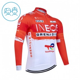 Maglia 2026 INEOS Grenadiers Manica Lunga Rosso Bambini