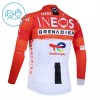 Maglia 2026 INEOS Grenadiers Manica Lunga Rosso Bambini