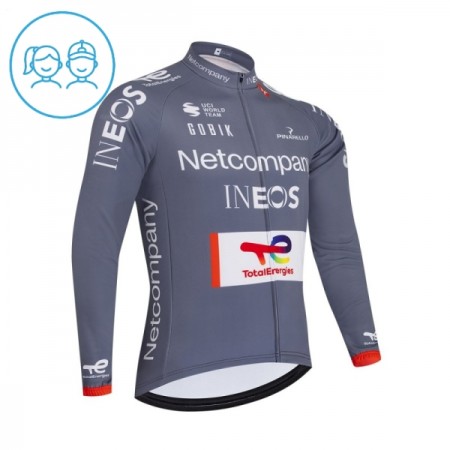 Maglia 2026 Netcompany Ineos Gray Manica Lunga Bambini Maglia 2026 Netcompany Ineos Gray Manica Lunga Bambini
