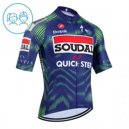 Maglia 2026 Soudal Quick Step Manica Corta Blu Bambini Maglia 2026 Soudal Quick Step Manica Corta Blu Bambini