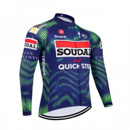 Maglia 2026 Soudal Quick Step Manica Lunga Blu Maglia 2026 Soudal Quick Step Manica Lunga Blu