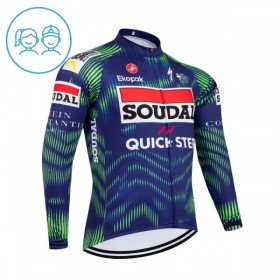 Maglia 2026 Soudal Quick Step Manica Lunga Blu Bambini