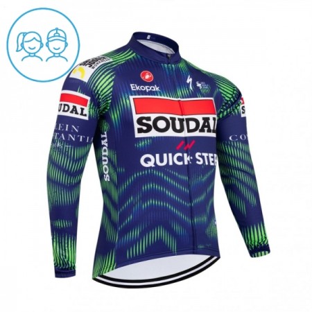 Maglia 2026 Soudal Quick Step Manica Lunga Blu Bambini Maglia 2026 Soudal Quick Step Manica Lunga Blu Bambini