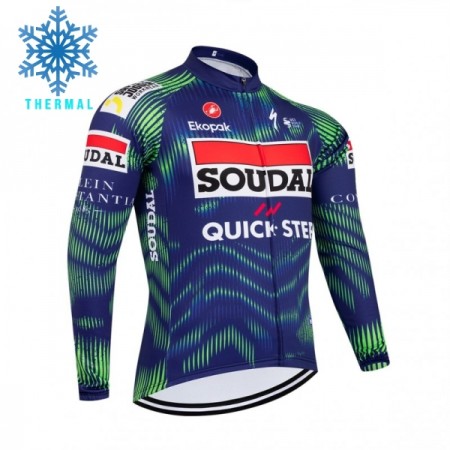 Maglia 2026 Soudal Quick Step Manica Lunga Winter Invernale Blu Maglia 2026 Soudal Quick Step Manica Lunga Winter Invernale Blu