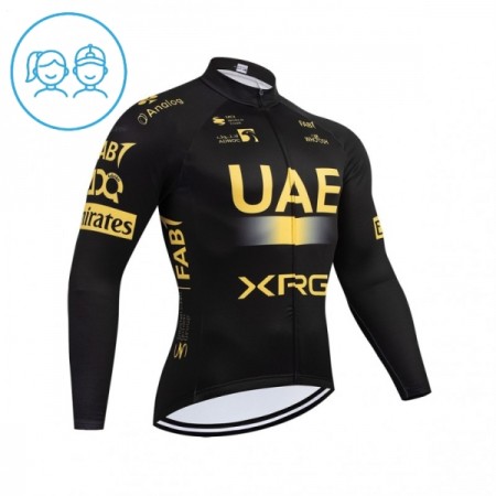 Maglia 2026 UAE TEAM EMIRATES XRG Manica Lunga Giallo Bambini