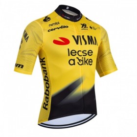 Maglia 2026 Visma Lease A Bike Manica Corta Giallo