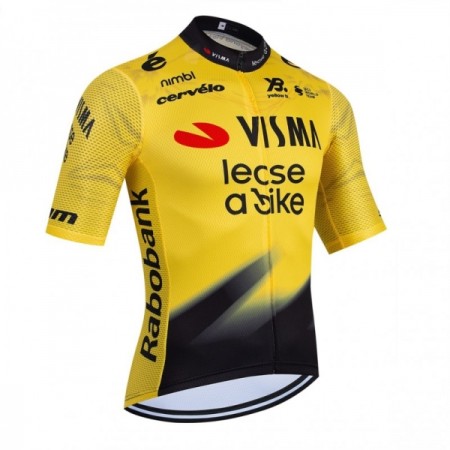 Maglia 2026 Visma Lease A Bike Manica Corta Giallo Maglia 2026 Visma Lease A Bike Manica Corta Giallo