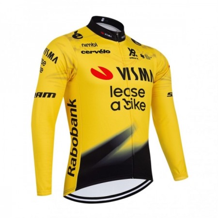 Maglia 2026 Visma Lease A Bike Manica Lunga Giallo Maglia 2026 Visma Lease A Bike Manica Lunga Giallo
