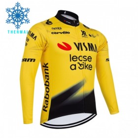Maglia 2026 Visma Lease A Bike Manica Lunga Winter Invernale Giallo